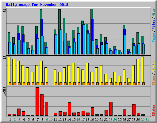 Daily usage for November 2013