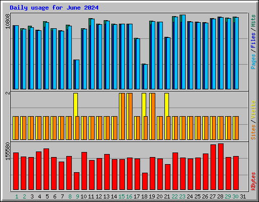 Daily usage for June 2024