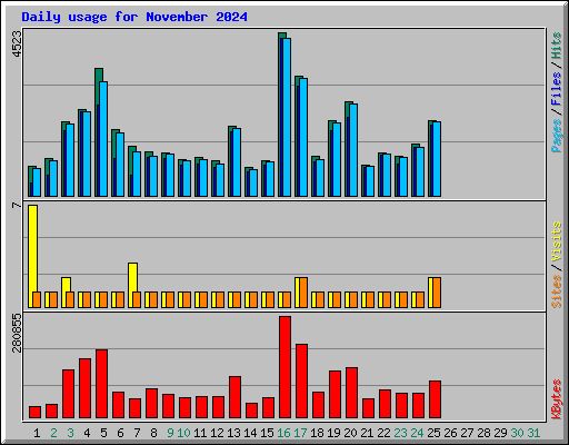 Daily usage for November 2024