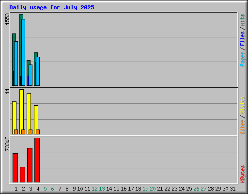 Daily usage for July 2025