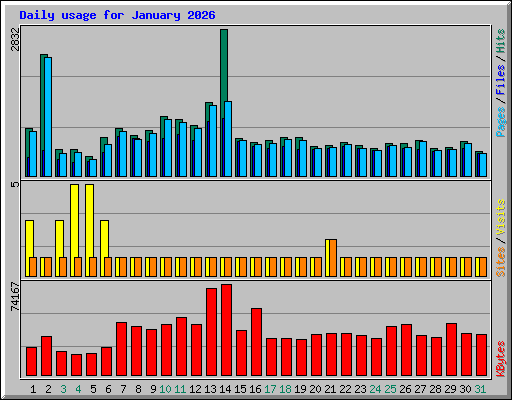 Daily usage for January 2026