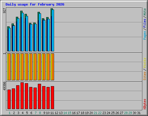 Daily usage for February 2026