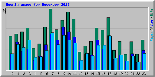 Hourly usage for December 2013