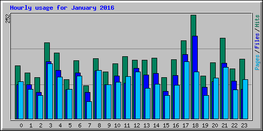 Hourly usage for January 2016