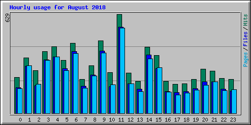 Hourly usage for August 2018