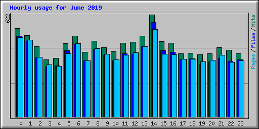 Hourly usage for June 2019