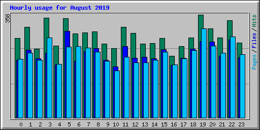 Hourly usage for August 2019