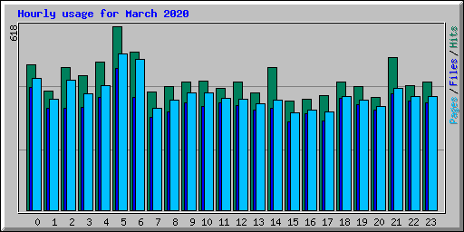 Hourly usage for March 2020