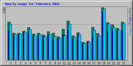 Hourly usage for February 2021