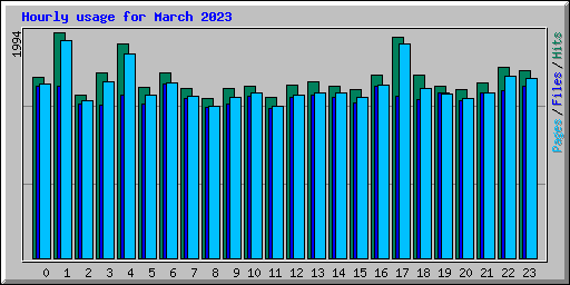 Hourly usage for March 2023