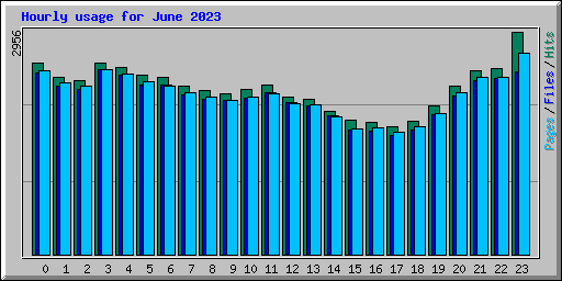 Hourly usage for June 2023